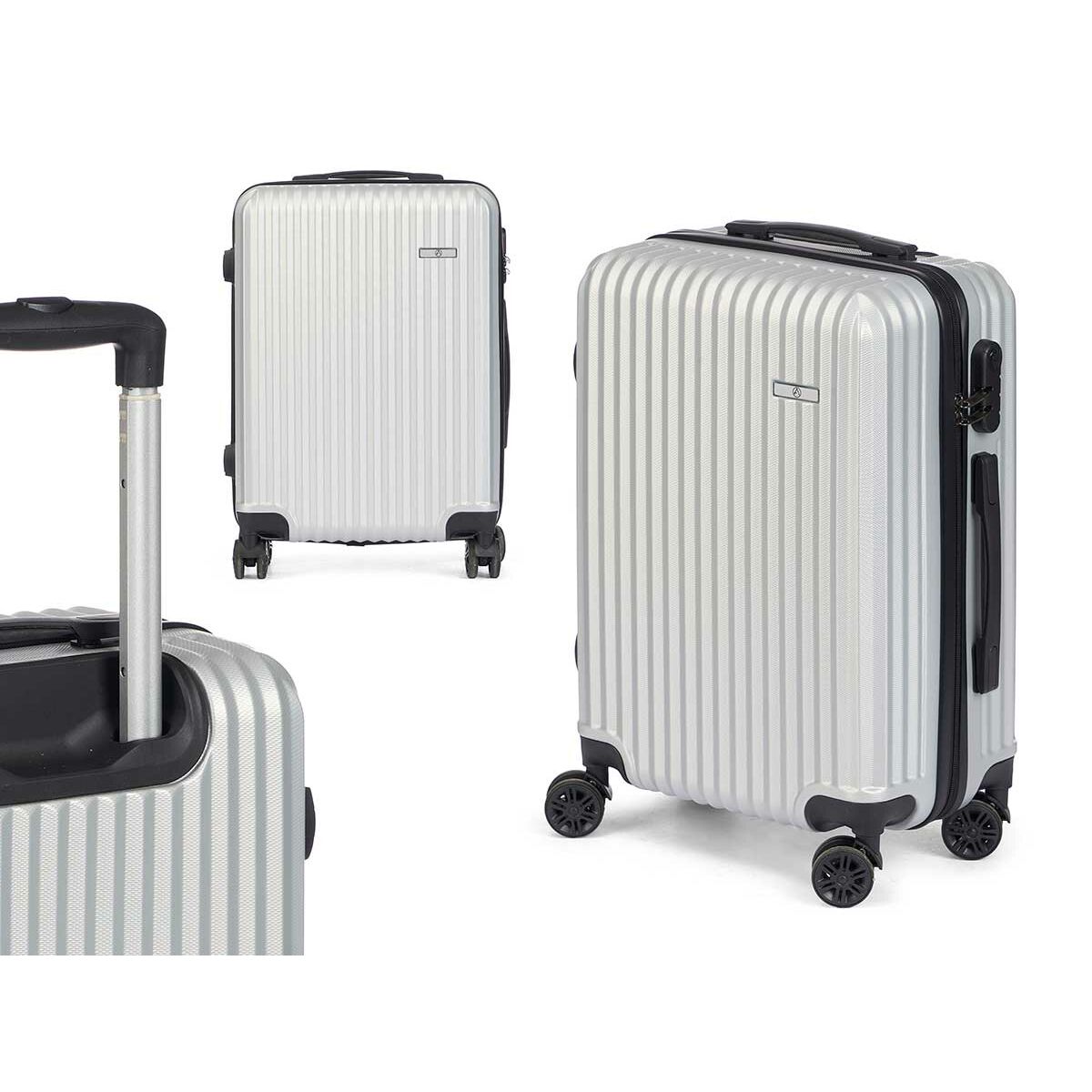 Cabin suitcase Light grey 55 x 35 x 20 cm Stripes